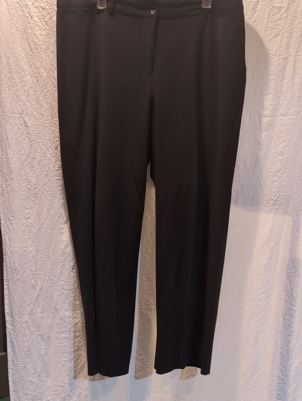 NY Collection Black Tailored Straight-Leg Trousers